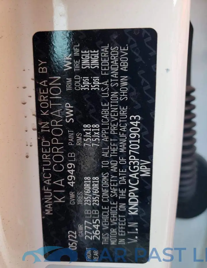 KNDPVCAG3P7019043# 13
