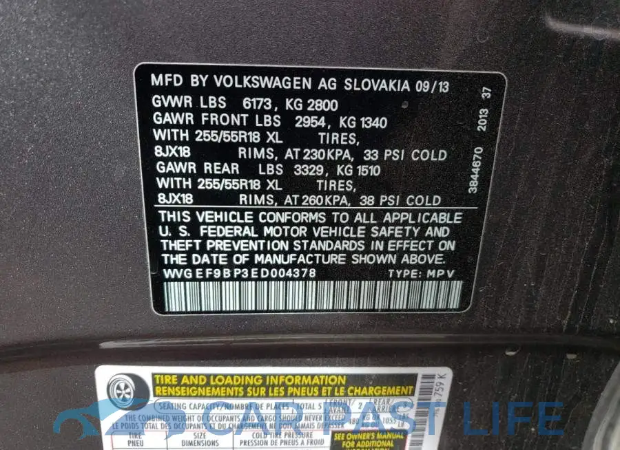 WVGEF9BP3ED004378# 13