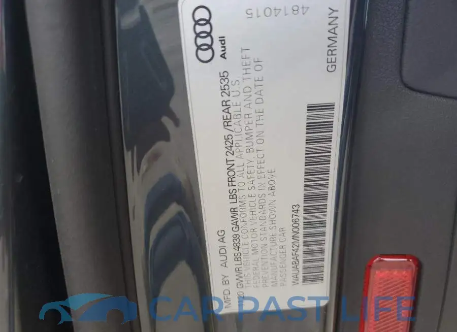 WAUABAF42MN006743# 12
