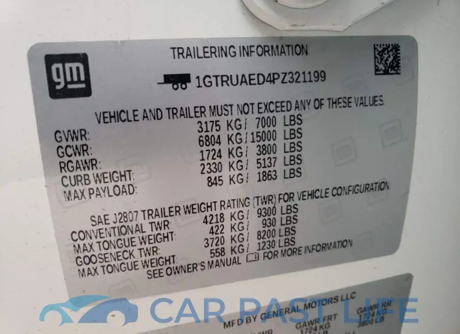 1GTRUAED4PZ321199# 13