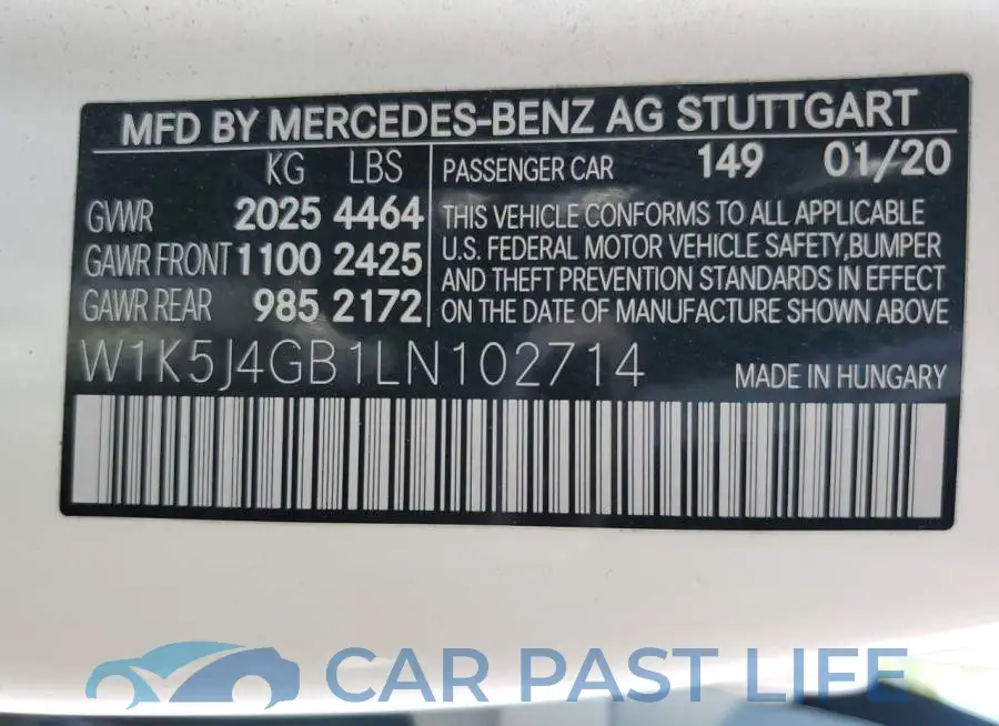 W1K5J4GB1LN102714# 13