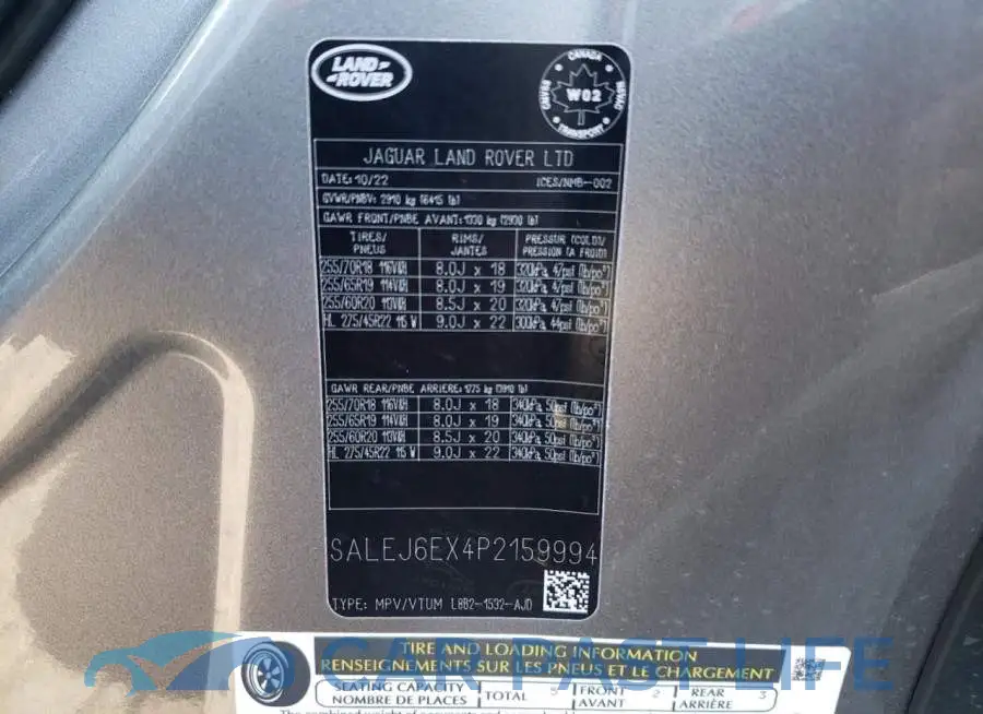 SALEJ6EX4P2159994# 13