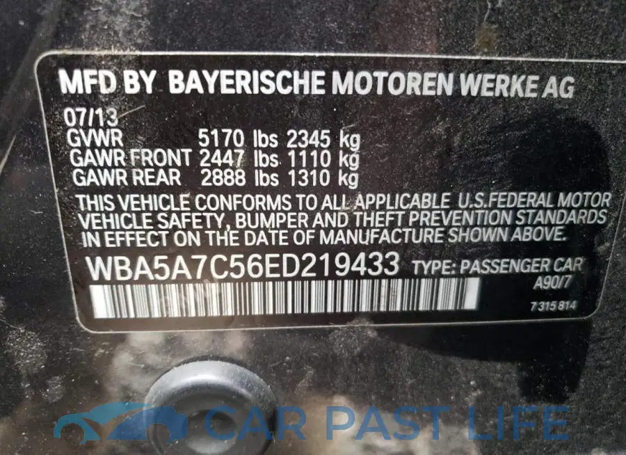 WBA5A7C56ED219433# 12