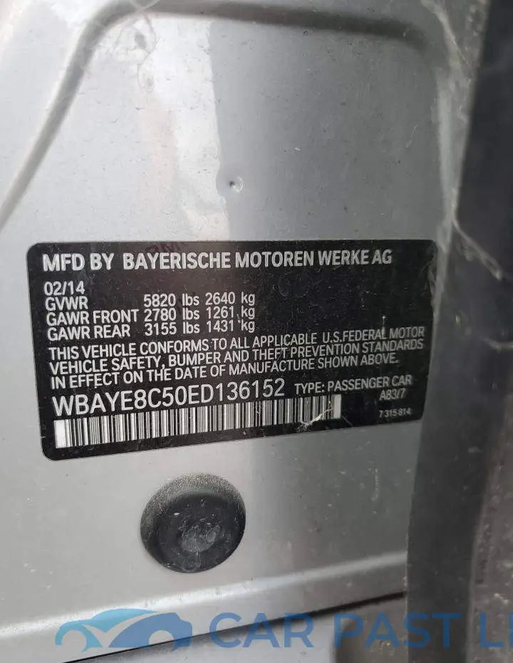 WBAYE8C50ED136152# 13