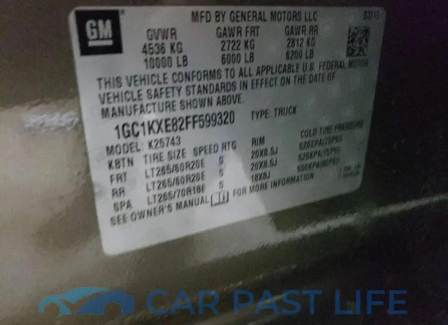 1GC1KXE82FF599320# 12