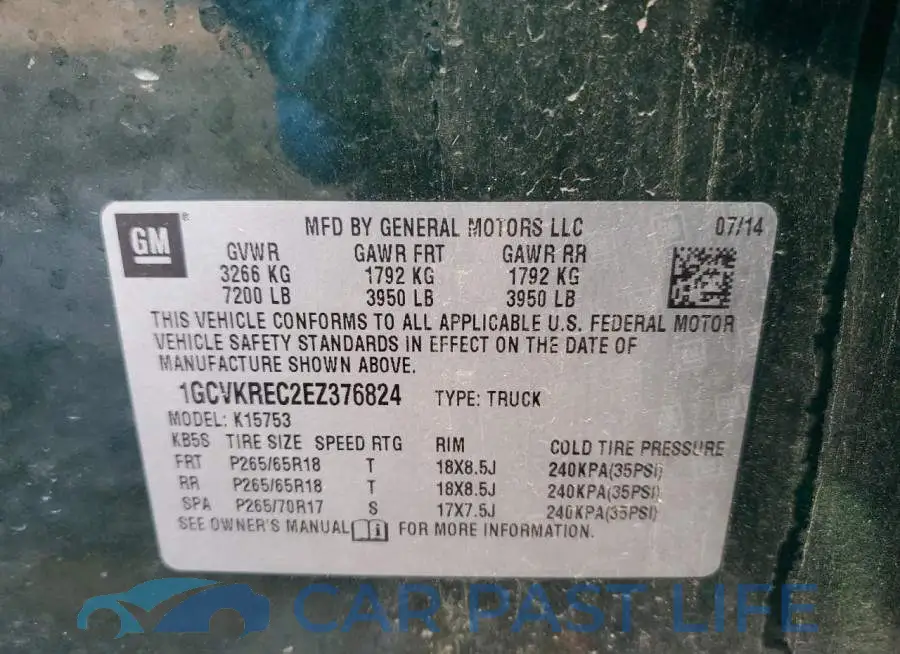 1GCVKREC2EZ376824# 12