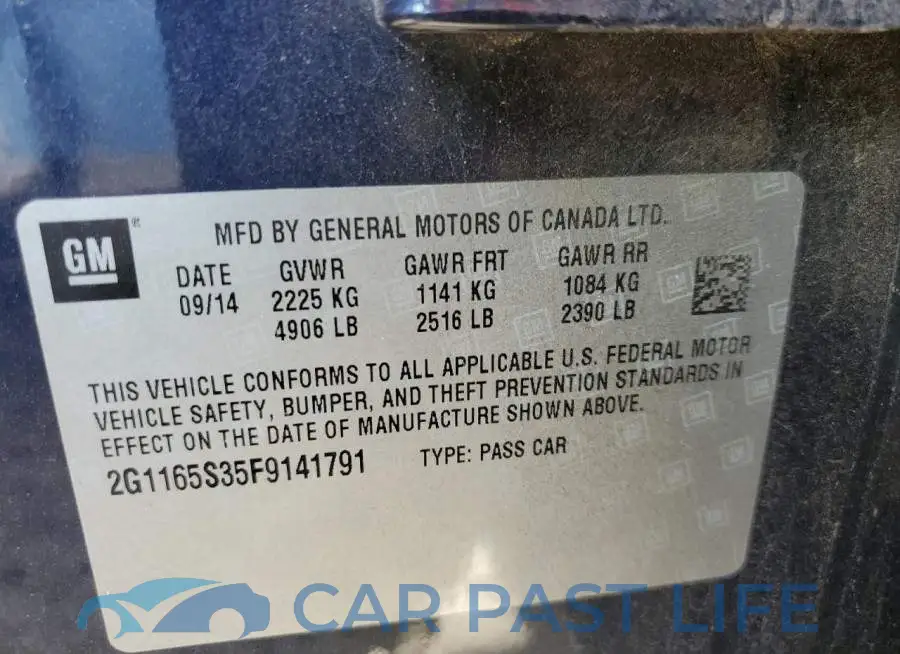 2G1165S35F9141791# 12
