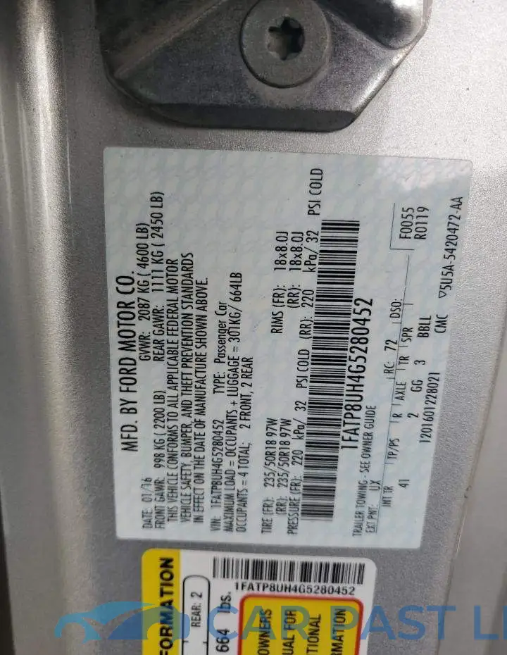 1FATP8UH4G5280452# 12