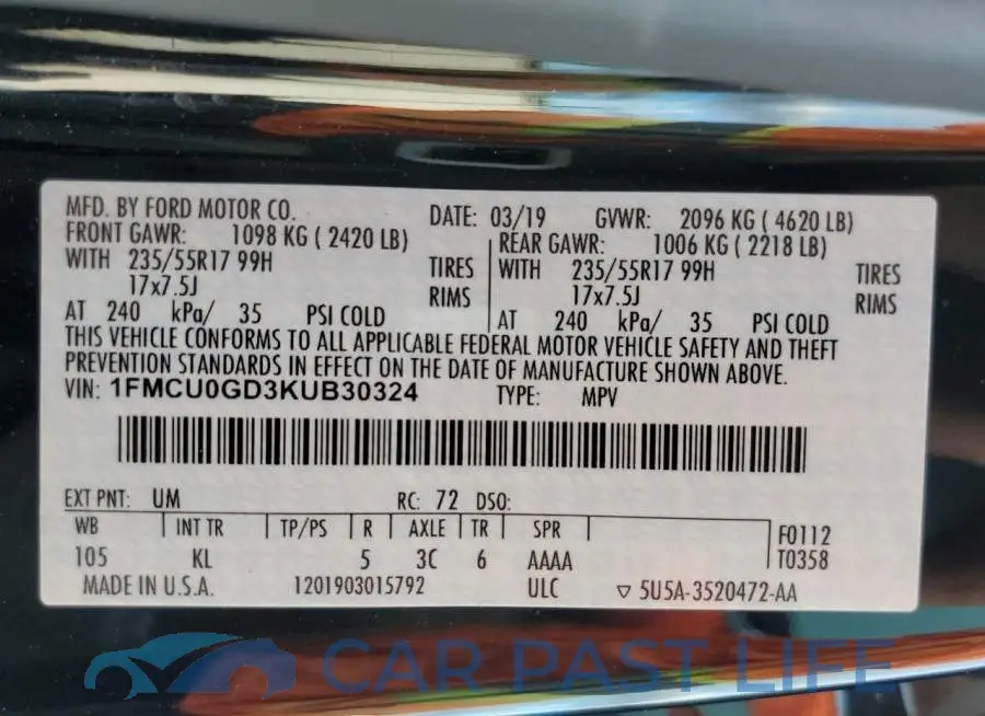 1FMCU0GD3KUB30324# 13