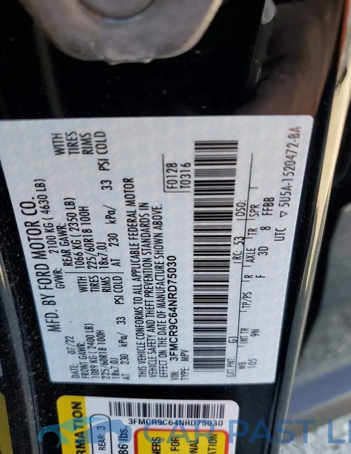 3FMCR9C64NRD75030# 13