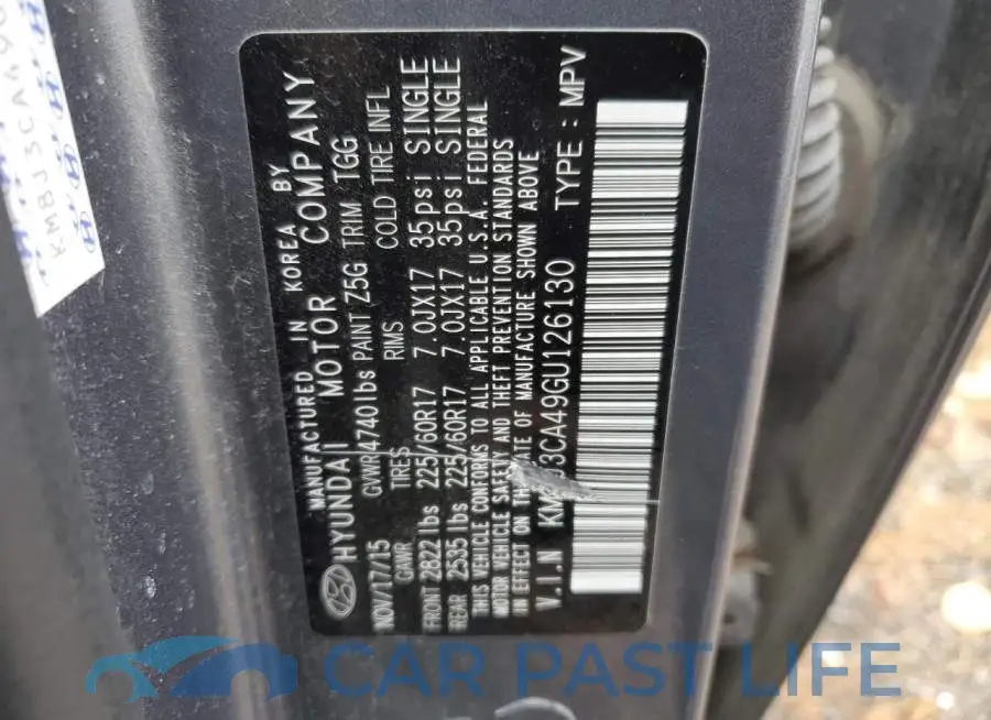 KM8J3CA49GU126130# 13