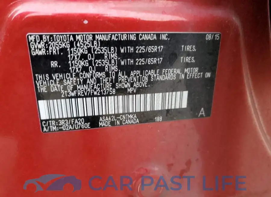 2T3WFREV7FW213758# 13
