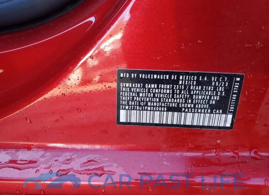 3VW2T7BU1PM040066# 12