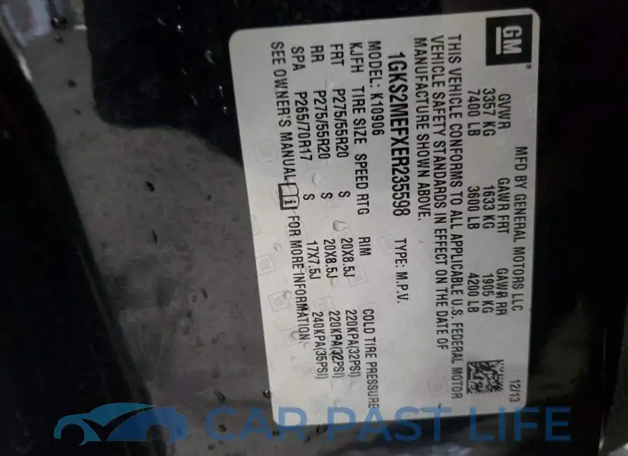 1GKS2MEFXER235598# 13