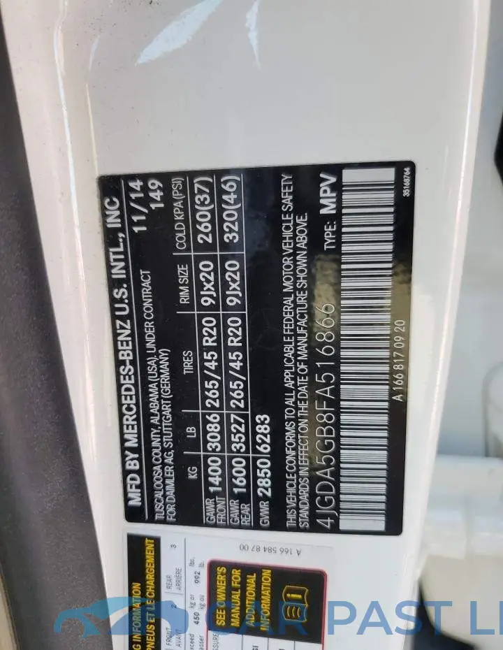 4JGDA5GB8FA516866# 12