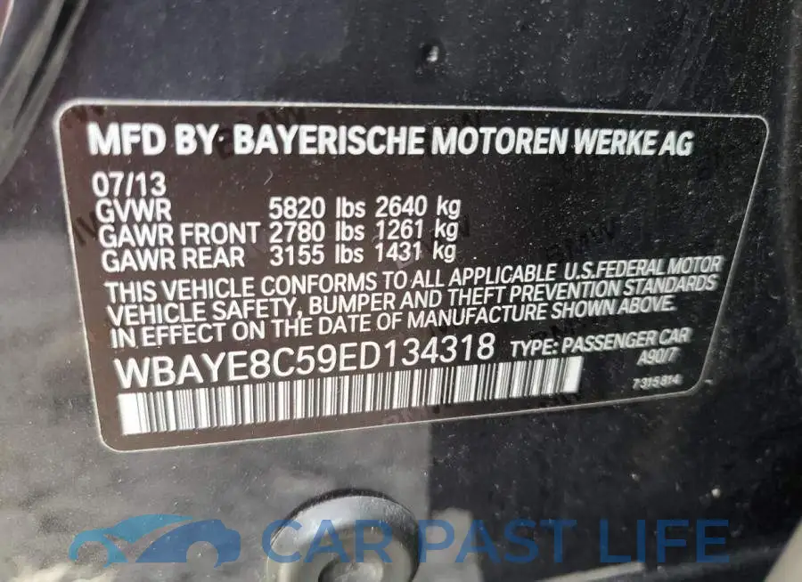 WBAYE8C59ED134318# 12