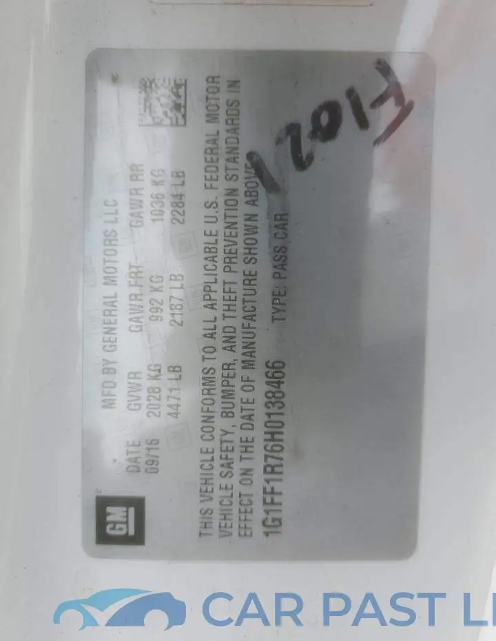1G1FF1R76H0138466# 12