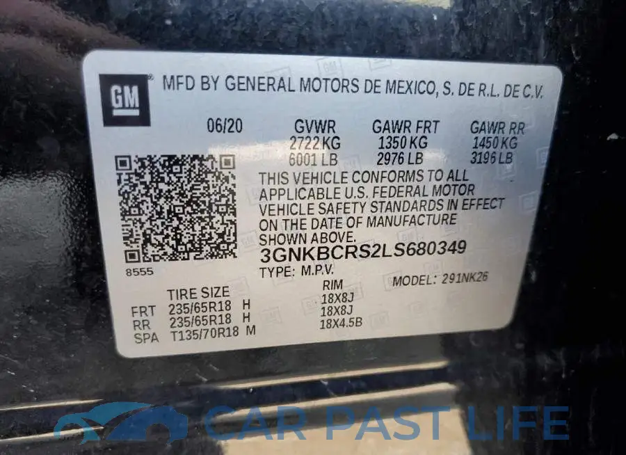 3GNKBCRS2LS680349# 13