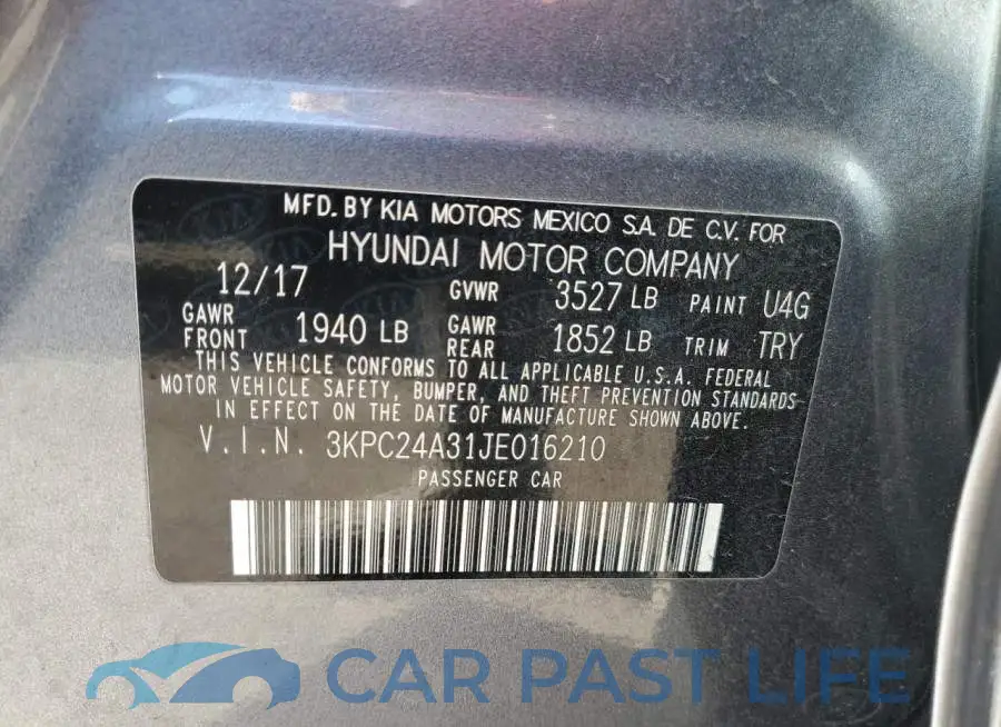 3KPC24A31JE016210# 12