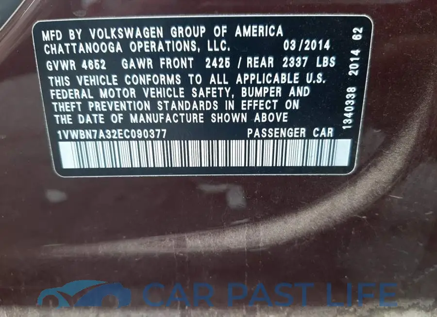1VWBN7A32EC090377# 12