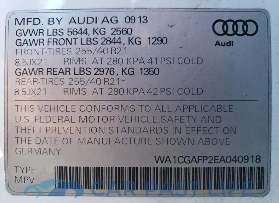 WA1CGAFP2EA040918# 14