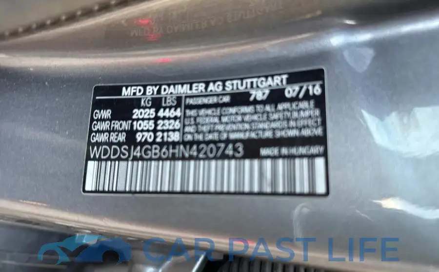 WDDSJ4GB6HN420743# 10