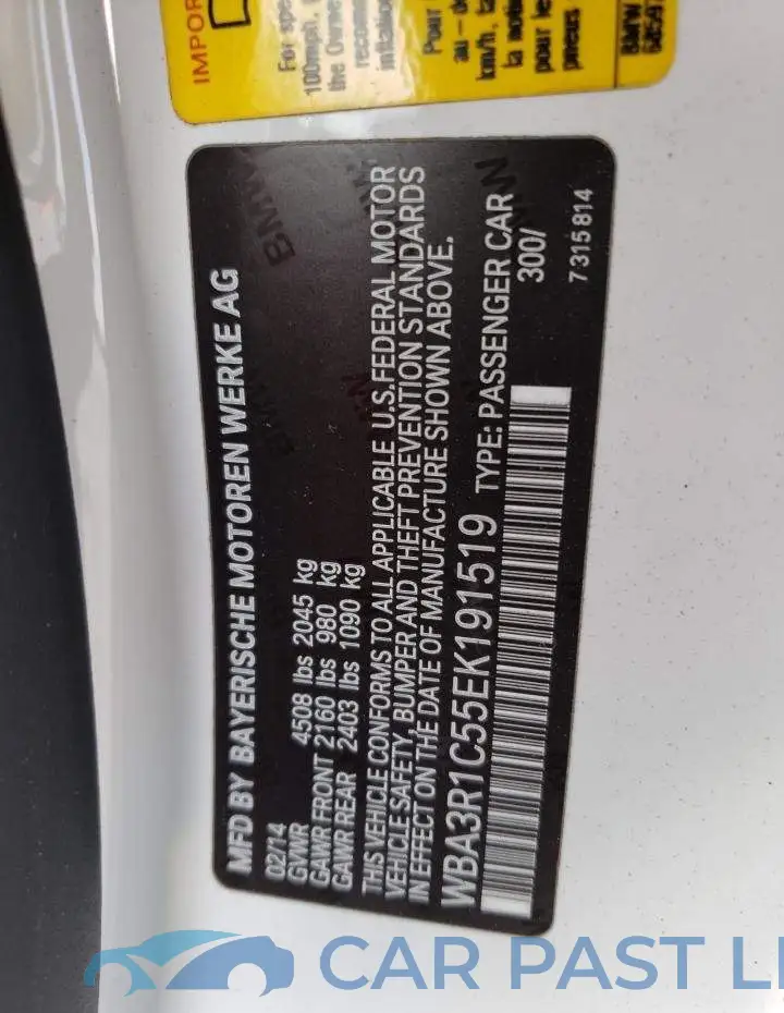 WBA3R1C55EK191519# 12