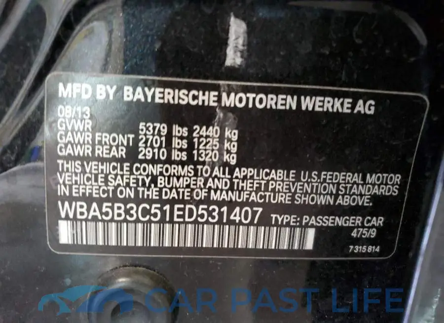 WBA5B3C51ED531407# 12