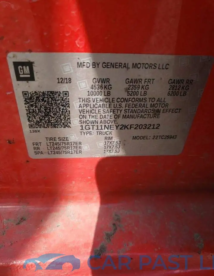 1GT11NEY2KF203212# 12