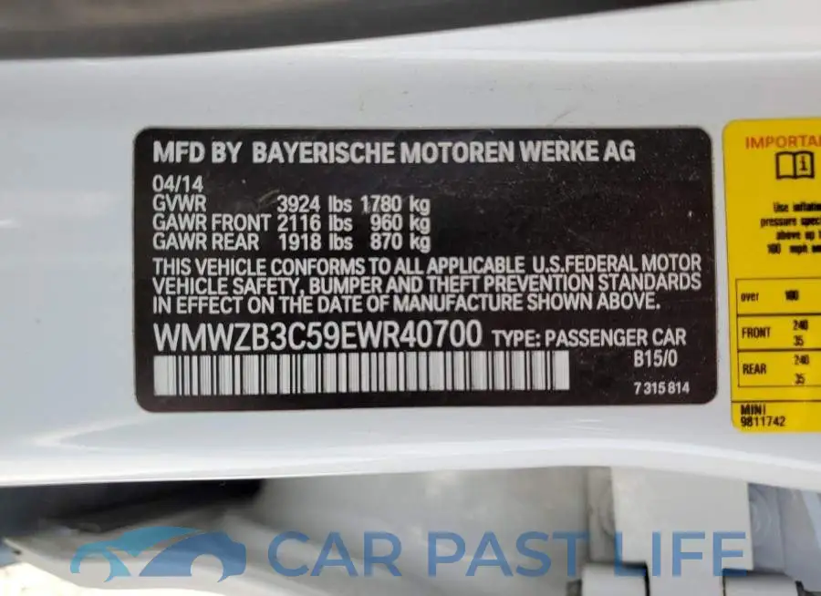 WMWZB3C59EWR40700# 12