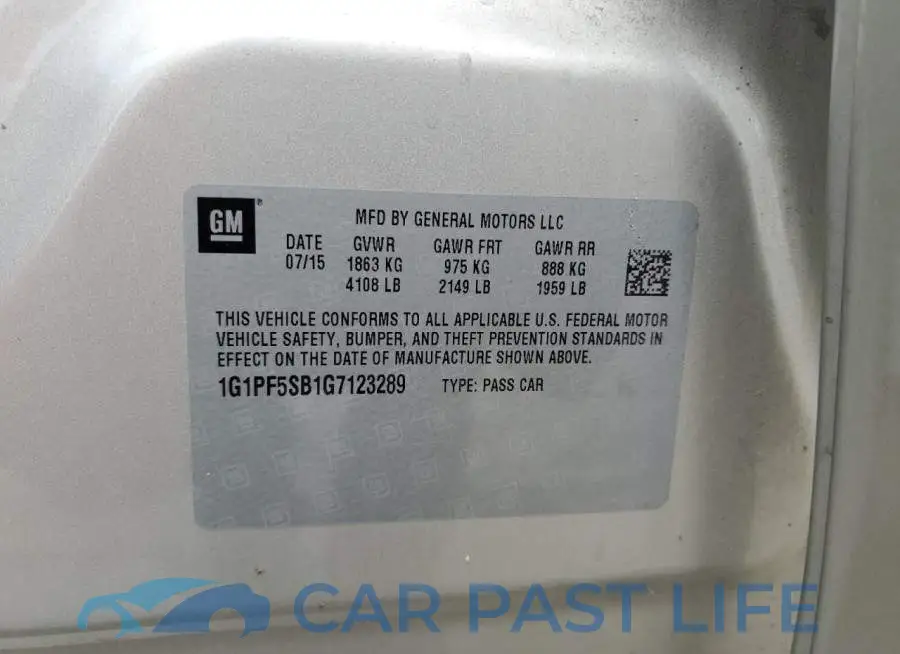 1G1PF5SB1G7123289# 12