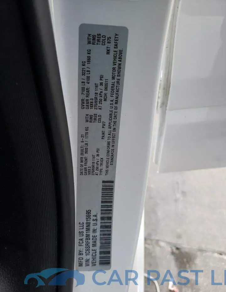 1C6SRFBM1MN815695# 12