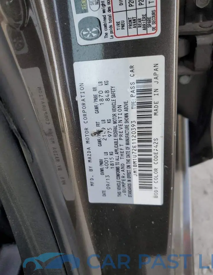 JM1BM1U72E1120393# 12