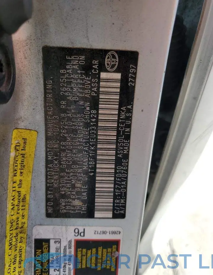 4T1BF1FK1EU331428# 12