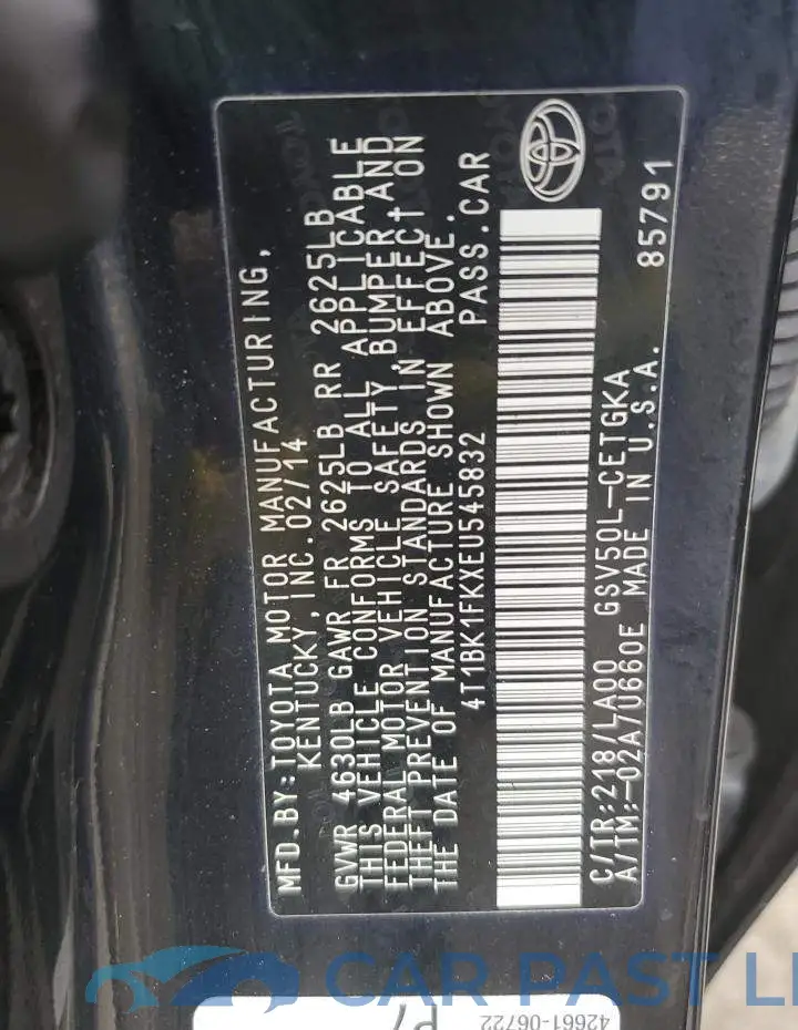 4T1BK1FKXEU545832# 13