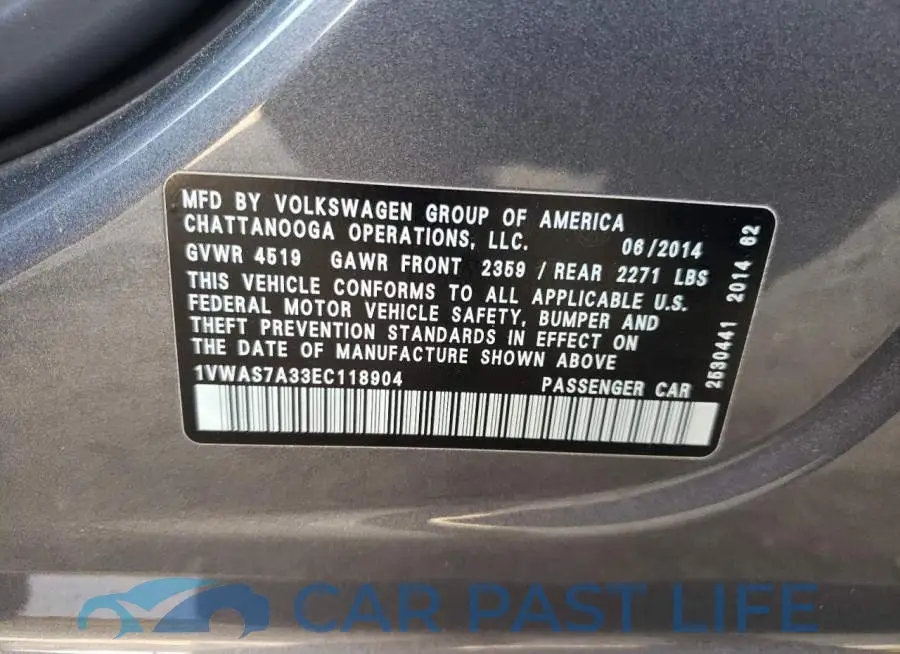 1VWAS7A33EC118904# 12