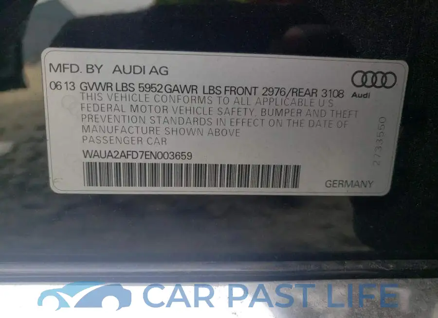 WAUA2AFD7EN003659# 12