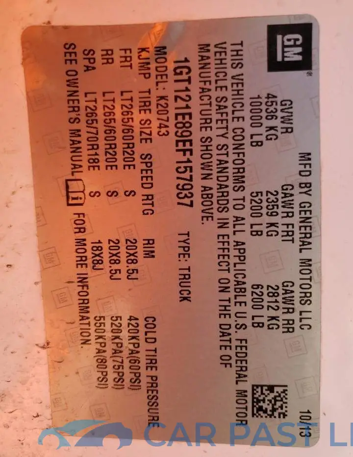 1GT121E89EF157937# 13