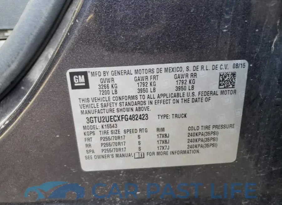 3GTU2UECXFG482423# 12