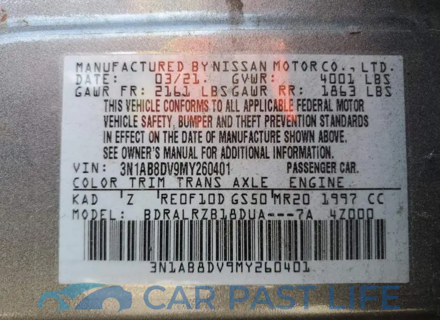 3N1AB8DV9MY260401# 12