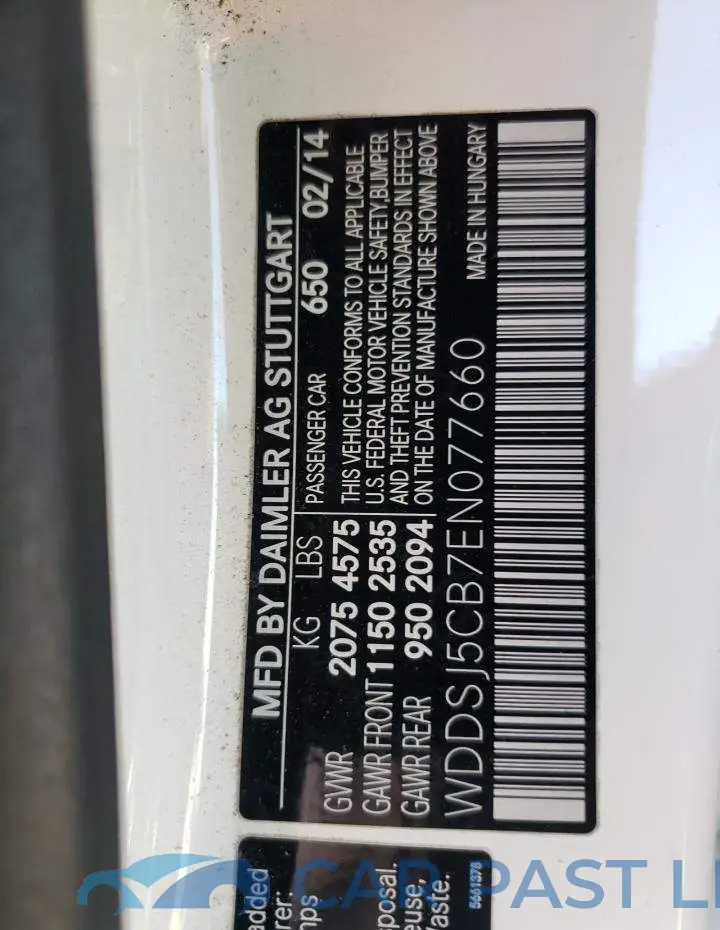 WDDSJ5CB7EN077660# 12
