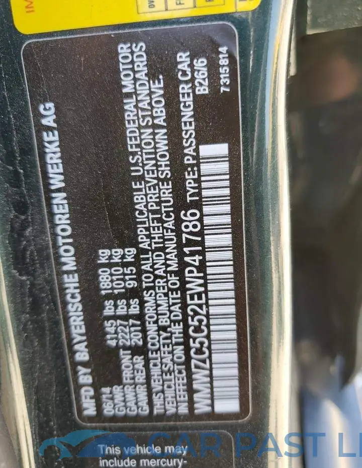 WMWZC5C52EWP41786# 13