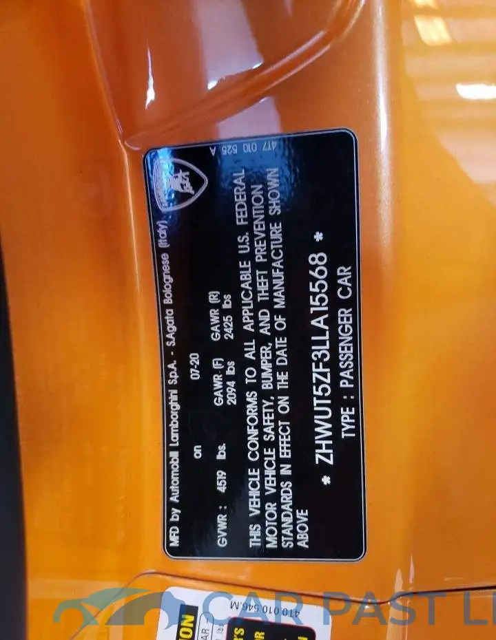 ZHWUT5ZF3LLA15568# 12