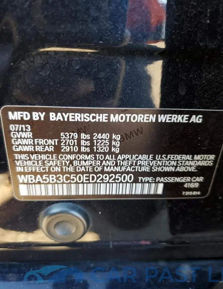 WBA5B3C50ED292500# 12