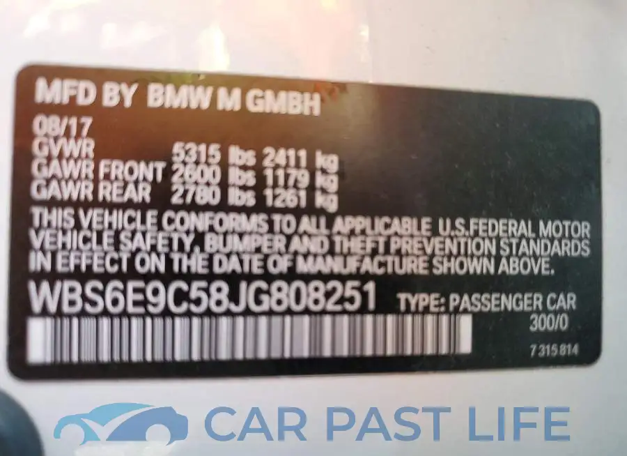 WBS6E9C58JG808251# 10