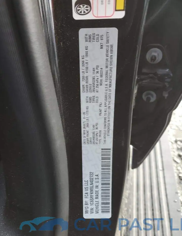 1C6SRFKM8LN402722# 12