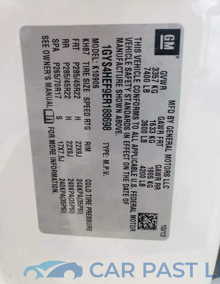 1GYS4HEF9ER188698# 13