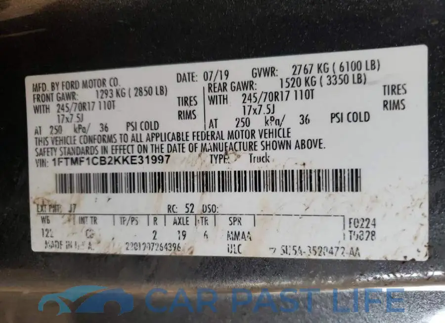 1FTMF1CB2KKE31997# 13