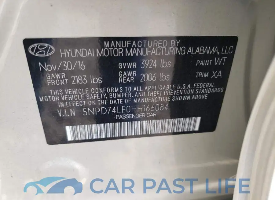 5NPD74LF0HH166084# 12