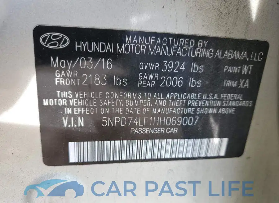 5NPD74LF1HH069007# 12